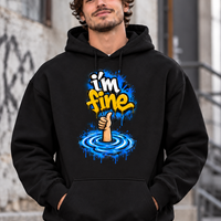 Hoodie „I’m Fine” | Schwarz & Weiß | Funny Statement Design | Streetwear
