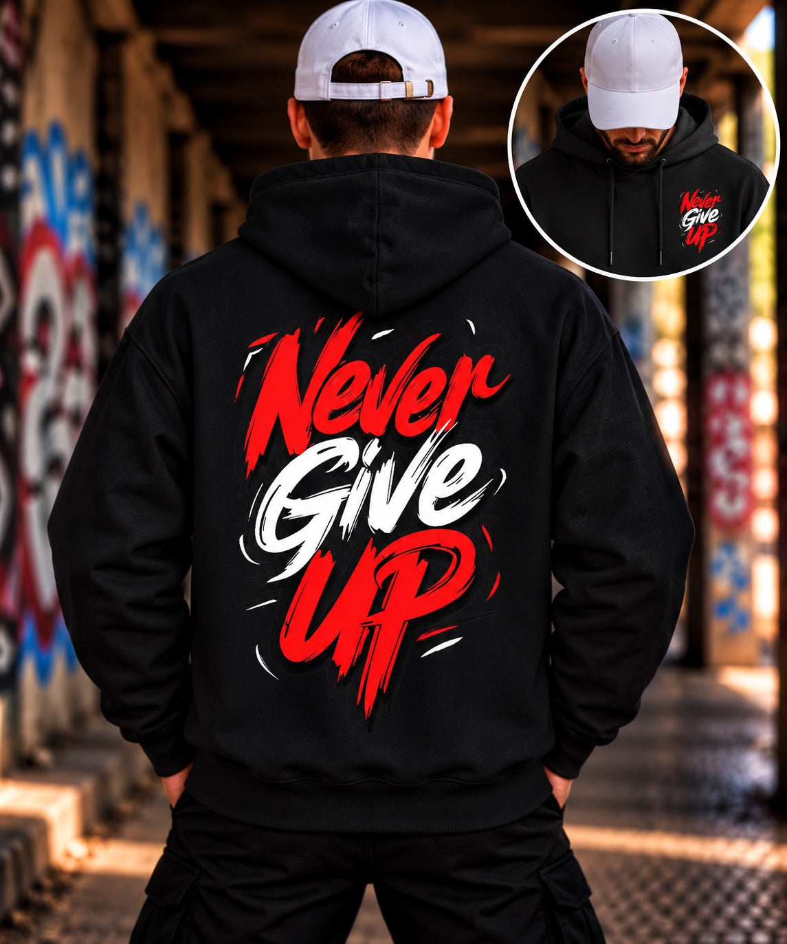 Hoodie „Never Give Up”